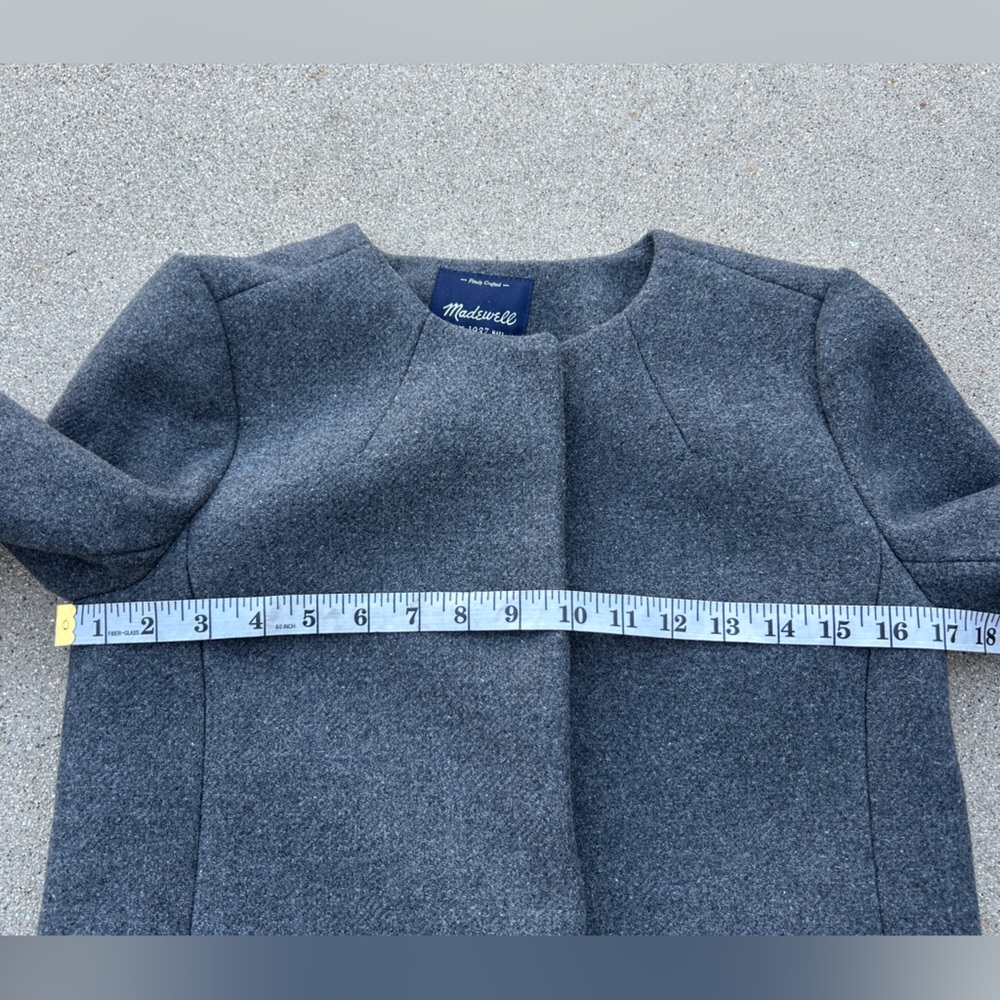 Madewell Curator Wool Long Gray Coat Finely Crafted Women Size XS - Picture 6 of 12